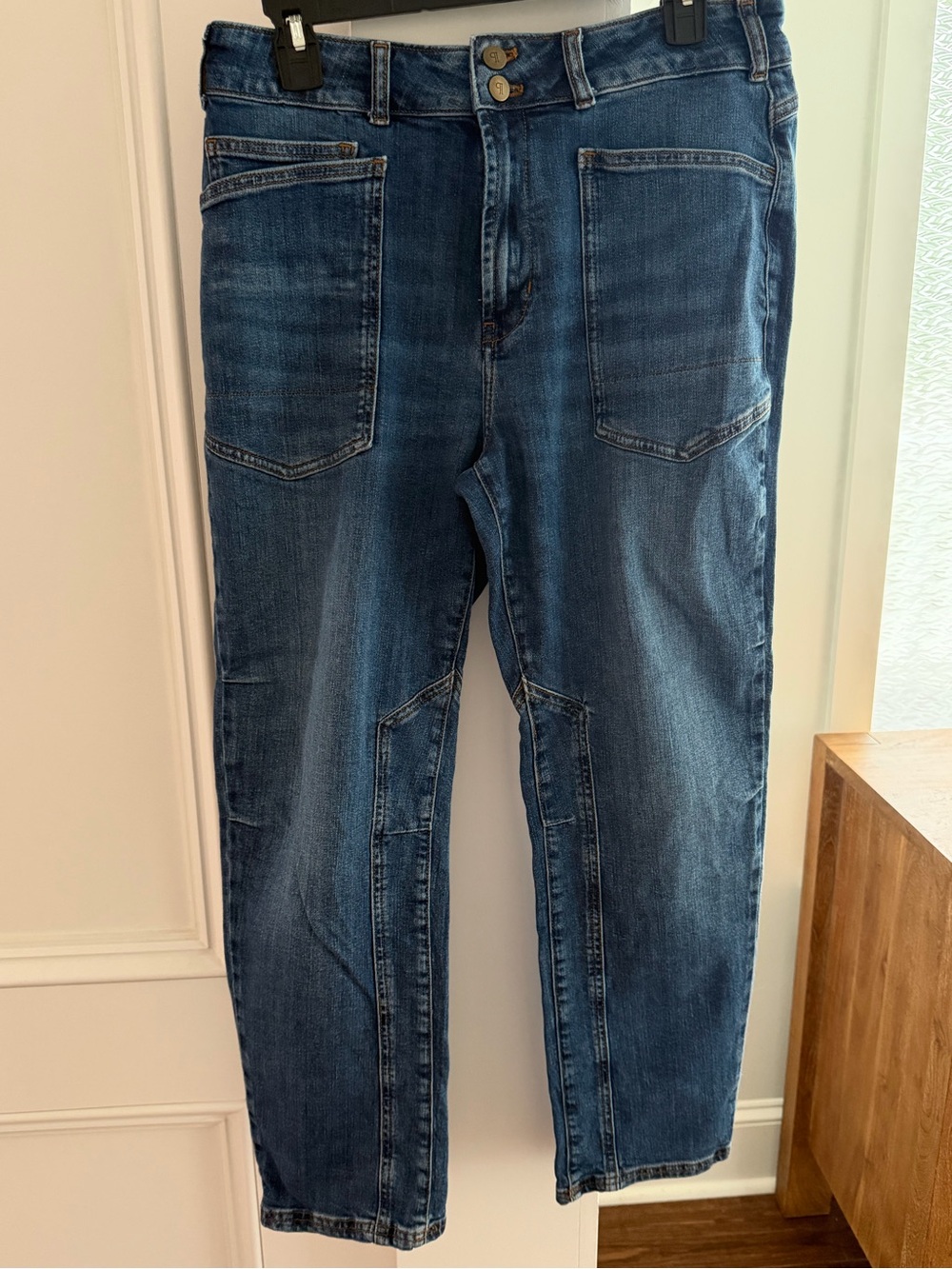 Pilcro Women's Slim Straight Jeans in Dark Blue Denim from Anthropologie